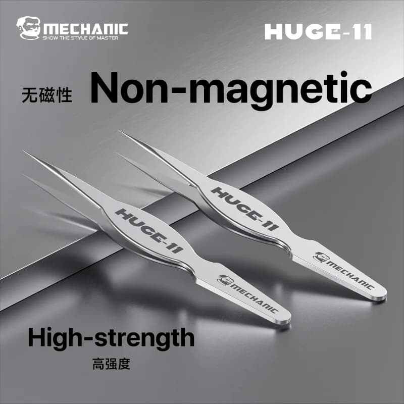 MECHNAIC HUGE-11 High-Hardness Wide Body Tweezers Corrosion-Resistant for Mobile Phone Repair PCB Chip Screws Clamping Tools - 4