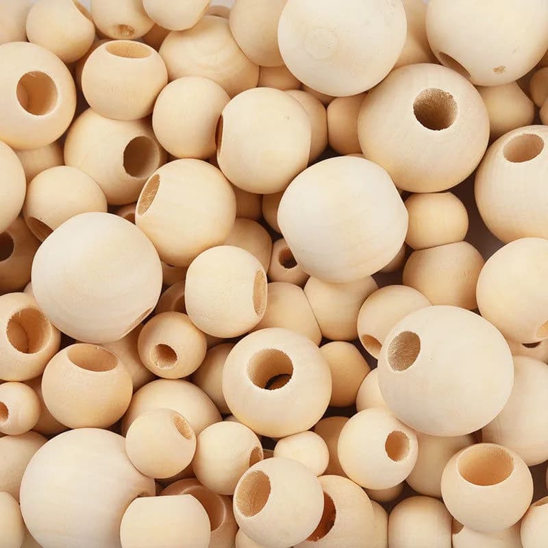 30-500PCS 5-20mm Natural Wooden Round Spacer Beads Big Hole Lead-Free DIY Jewelry Making Craft Accessories Loose Beads Supply - 5