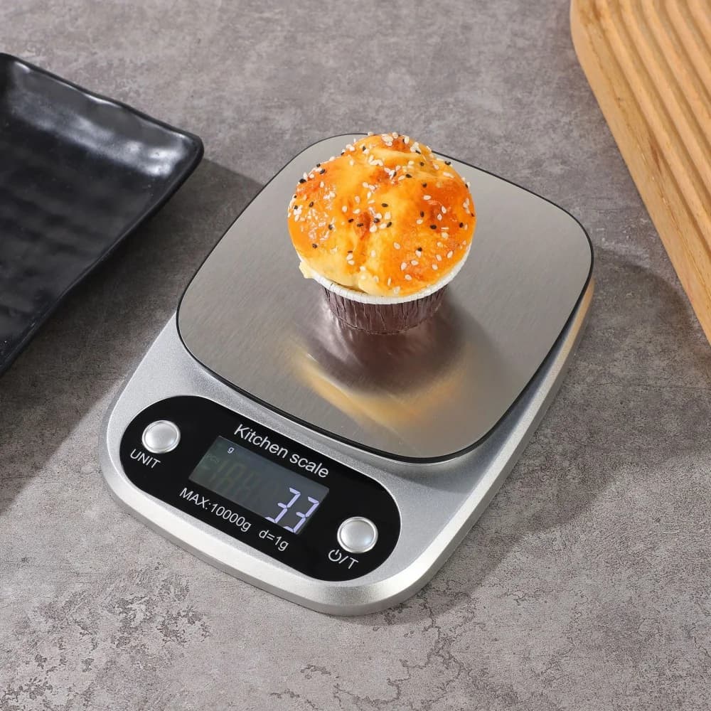 ميزان مطبخ رقمي عالي الدقة 10 كجم/1 جرام مع شاشة LCD، ميزان طعام إلكتروني محمول للمجوهرات والقهوة والخبز - 5