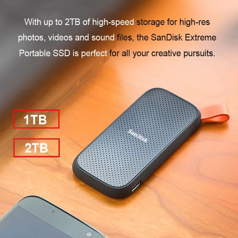 SanDisk E30 محرك أقراص صلبة خارجي محمول SSD USB 3.2 USB-C سعة 1 تيرابايت 2 تيرابايت محرك أقراص صلبة خارجي لأجهزة الكمبيوتر المحمولة/سطح المكتب - 6
