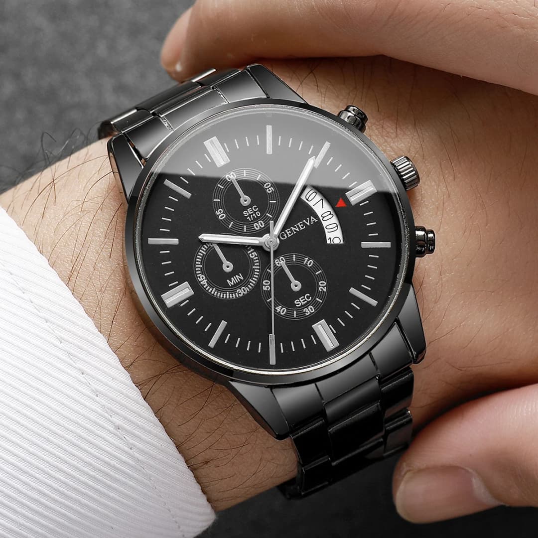 ساعات أعمال رجالية فاخرة موضة تقويم ساعة كوارتز للرجال (بدون علبة) - 3