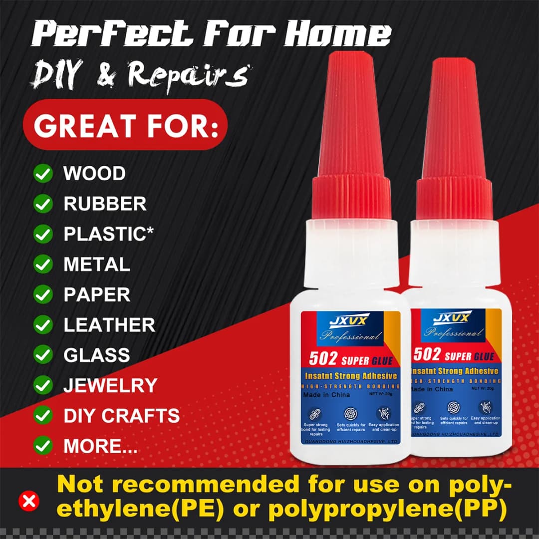 لاصق قوي 502، 20 جرام (7 قطع)، لاصق سيانو أكريليت للبلاستيك والجلود والمعدن، أداة غراء سائل قوية للحرف اليدوية - 5