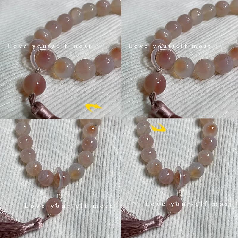 Green Jade Stone 12mm Beads Tassel Bracelet Necklace Tibetan Buddhist Mala Buddha Charm Rosary Yoga Men Woman Jewelry - 4