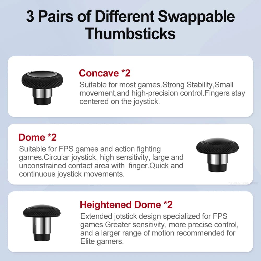 GameSir Joystick Caps for G7 Pro Super Nova Gamepad Accessories 3 Pairs Personalized Caps Smooth Steel Ring Control Experience - 4