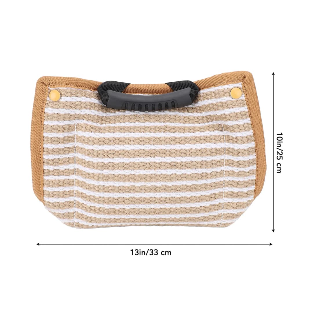 Dog Training Bite Pillow Tear Resistant Interactive Play Toy Jute Pad Dog Bite Sleeve Training Equipment with Handles - 4