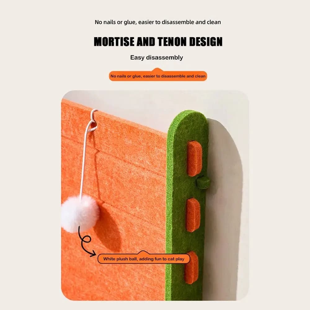 لوح خدش للقطط عمودي على شكل L مع إطار تسلق مقاوم للخدش - 4
