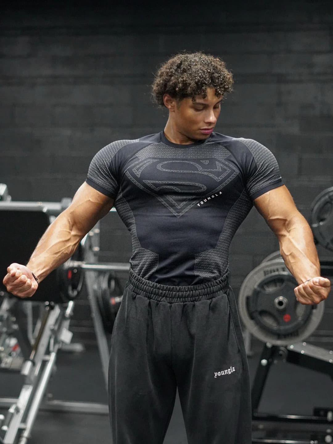 2025 YOUNGAL New Men's Fitness T-shirts clothing sports Tshirt tights high elastic training short sleeve fitness man clothing - 3