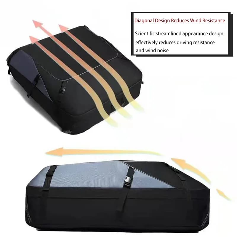 Car Cargo Roof Bag Waterproof Auto Rooftop Luggage Carrier Storage Bag 600D Oxford Car SUV Van Foldable Roofs Bags - 3