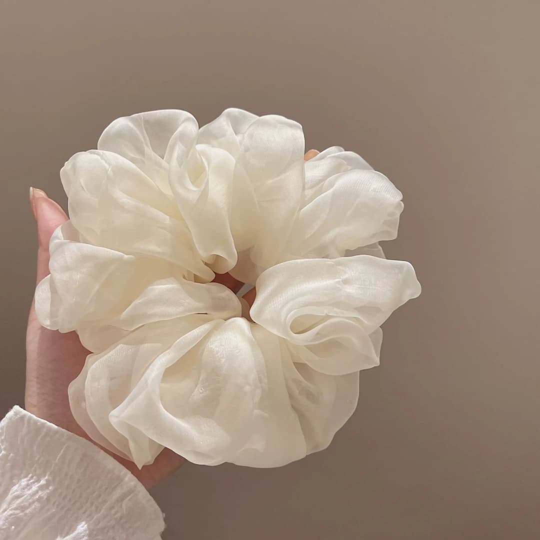 الصيف المتضخم شبكة الشعر التعادل الحلو الرياح الشيفون كبير رئيس 2024 كرات جديدة الشعر الدائري للفتيات إكسسوارات الشعر - 6