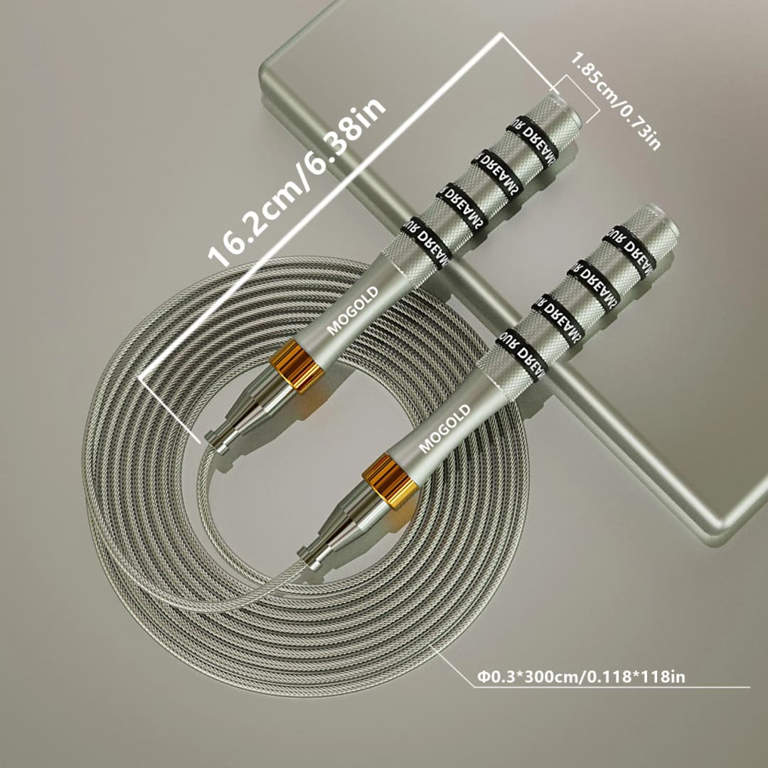 MOGOLD Professional Wear-resistant PVC Jump Rope – Non-slip Silicone Handles, Aluminum Alloy Shaft & High-speed Silent Bearings - 5