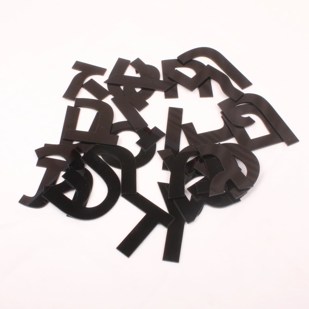 Nordic Decorative Signs Hebrew Letters House Number Room Door Acrylic 3D Letters Digital Wall Art DIY Alphabet Home Decor Plate - 6