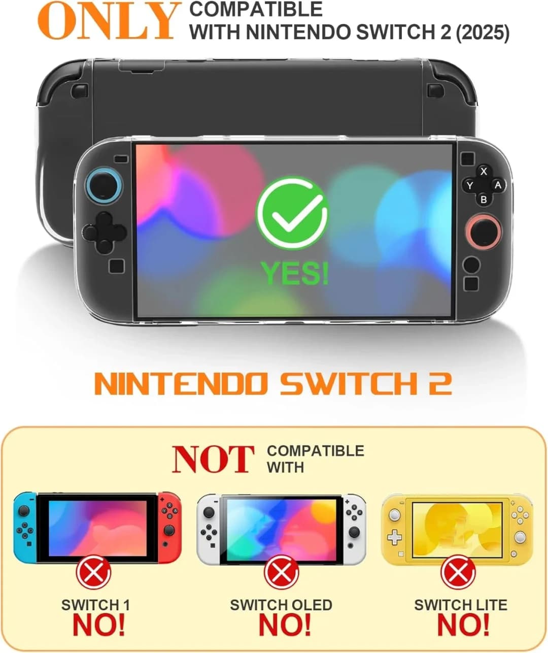 TPU+PC Transparent Protective Case for Nintendo Switch 2 Console Shockproof Protector Cover Shell for NS Switch 2 Accessories - 2