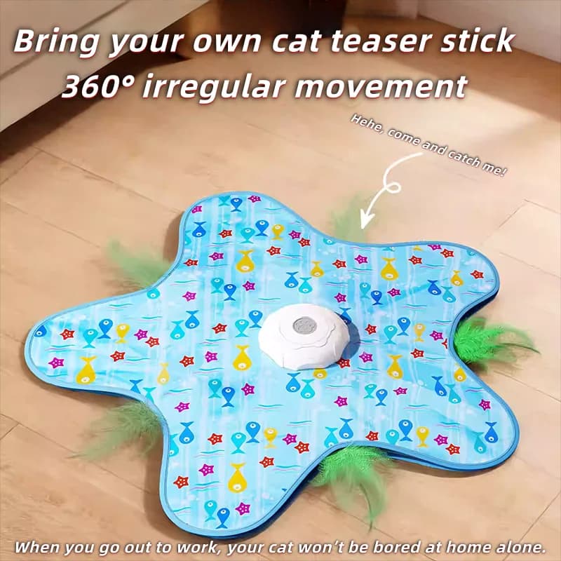 Automatic Turntable Cat Toy Interactive Hunting Cover Teasing Stick Pet Play Cover Hide and Seek Toy for Cats and Pets - 6