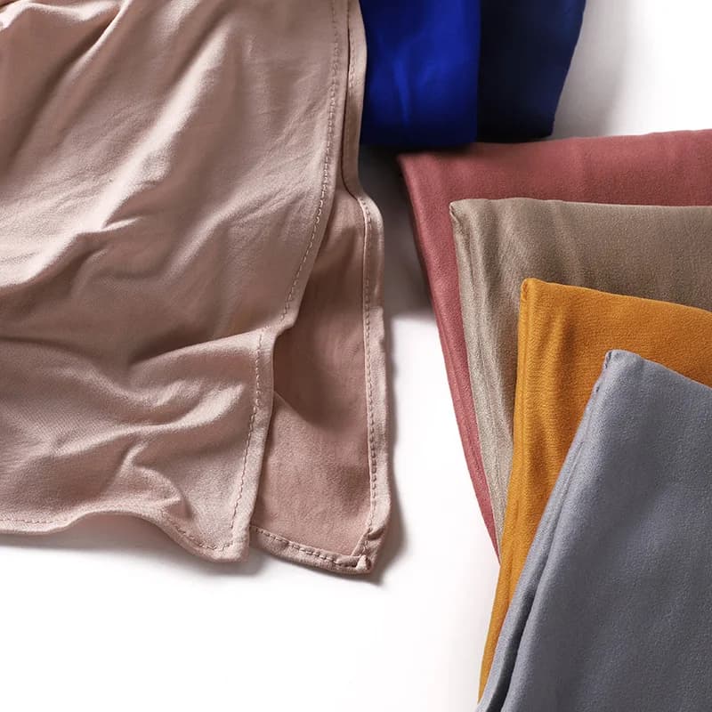 Muslim Plain Hijab Cotton Stretchy Premium Cotton Scarf Soft Material Prayer Shawls Women Muslim Cotton Hijab - 5