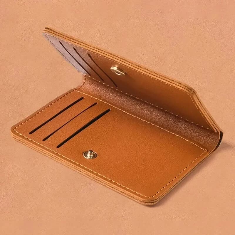 Leather Small Wallet for Men Short Simple Women's Purse Fashion Ultra Thin Credit Card Bag Coin Purse - 3