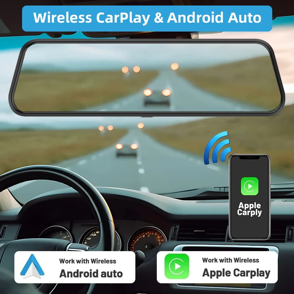 4K WiFi Car DVR Carplay Android Support GPS 24 Hours Parking Monitoring Dash Cam HD Night Vision Car Video Recorder - 4