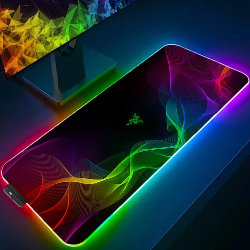 Razer RGB LED Mouse Pad PC Accessories Mousepad Rubber Extended Pad HD Non Slip Desk Mat Laptop Keyboard Pad Large Gaming Mats