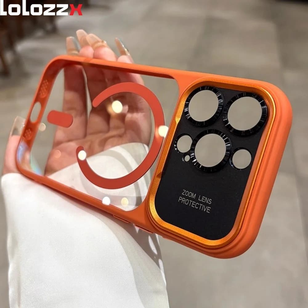 درع مغناطيسي شفاف من PC مقاوم للصدمات لهاتف آيفون 17 برو ماكس الهواء متوافق مع Magsafe، مناسب لآيفون 13/14/15/12/16 برو ماكس - 3