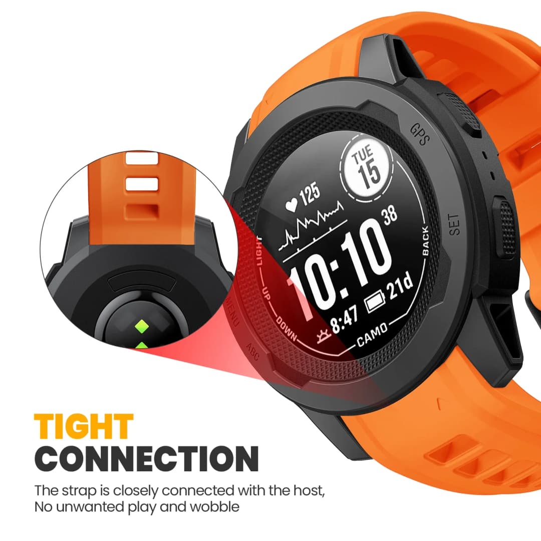 حزام ساعة Garmin من السيليكون الناعم 20mm و22mm مع سوار مطاطي قابل للاستبدال لـ Instinct 2S وInstinct 2 - 3