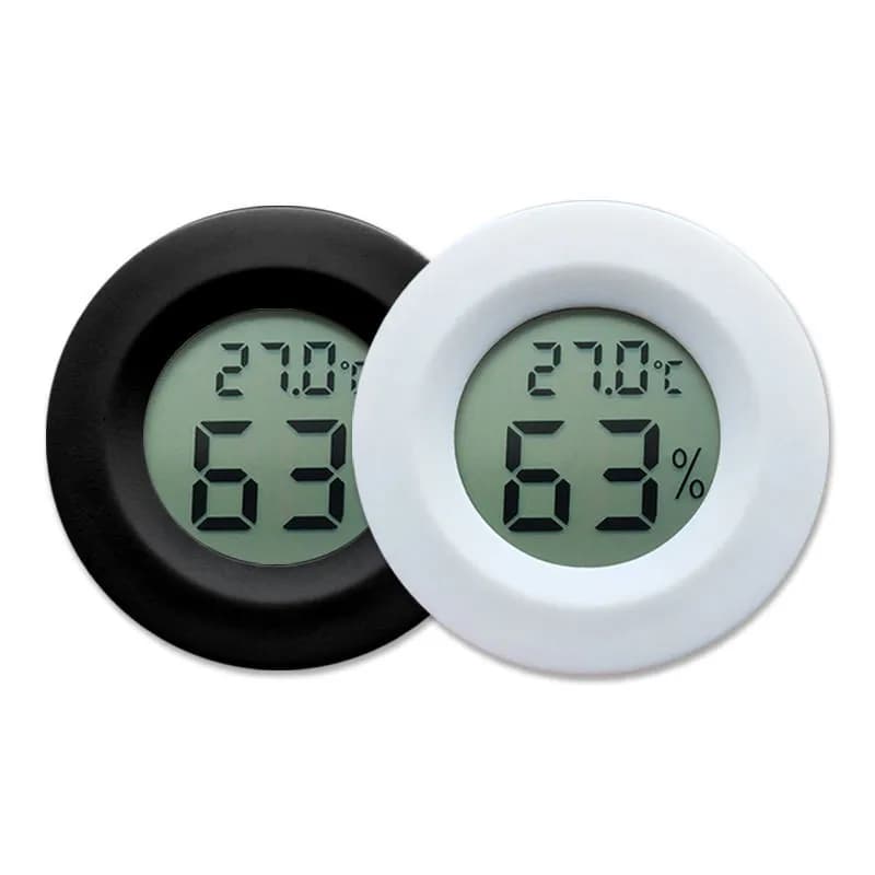 2/4 قطع مقياس رطوبة صغير مقياس حرارة فهرنهايت أو مئوي شاشة LCD رقمية مراقب داخلي مقياس رطوبة ودرجة حرارة دائري - 3