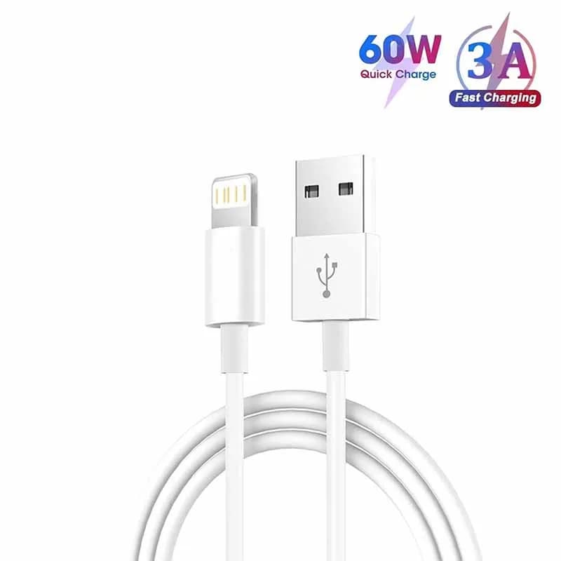 كابل شحن TPE معتمد MFi 1 قطعة 3 قطع USB A إلى Lightning سلك شاحن آيفون متوافق مع iPhone 14 13 12 11 Pro Max