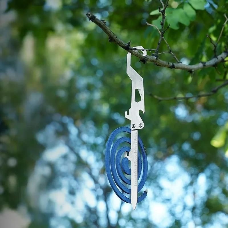 Multifunctional Mosquito Coil Holder Foldable Camping Tool with Bottle Opener Ruler Wrench Aromatherapy Clip Outdoor Gear - 3