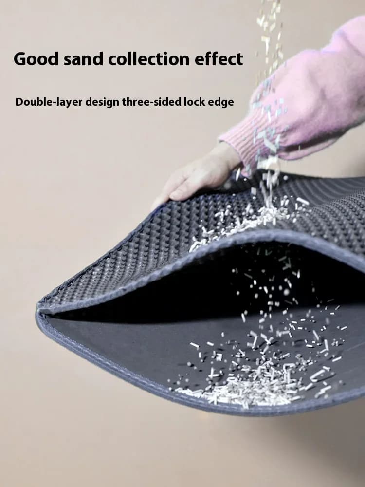 Large Cat Litter Mat Waterproof Double Layer Non Slip Litter Box Tray Pad Washable Durable Pet Toilet Training Mat - 2