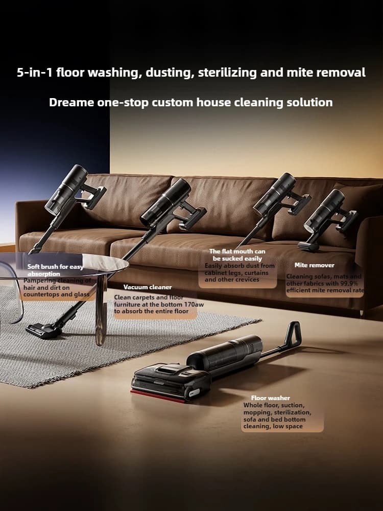 Dreame 5-in-1 Mechanical Arm Floor Scrubber T50Mix Vacuum, Mite Removal, No Water Stains, No Clogging, Household Use - 2