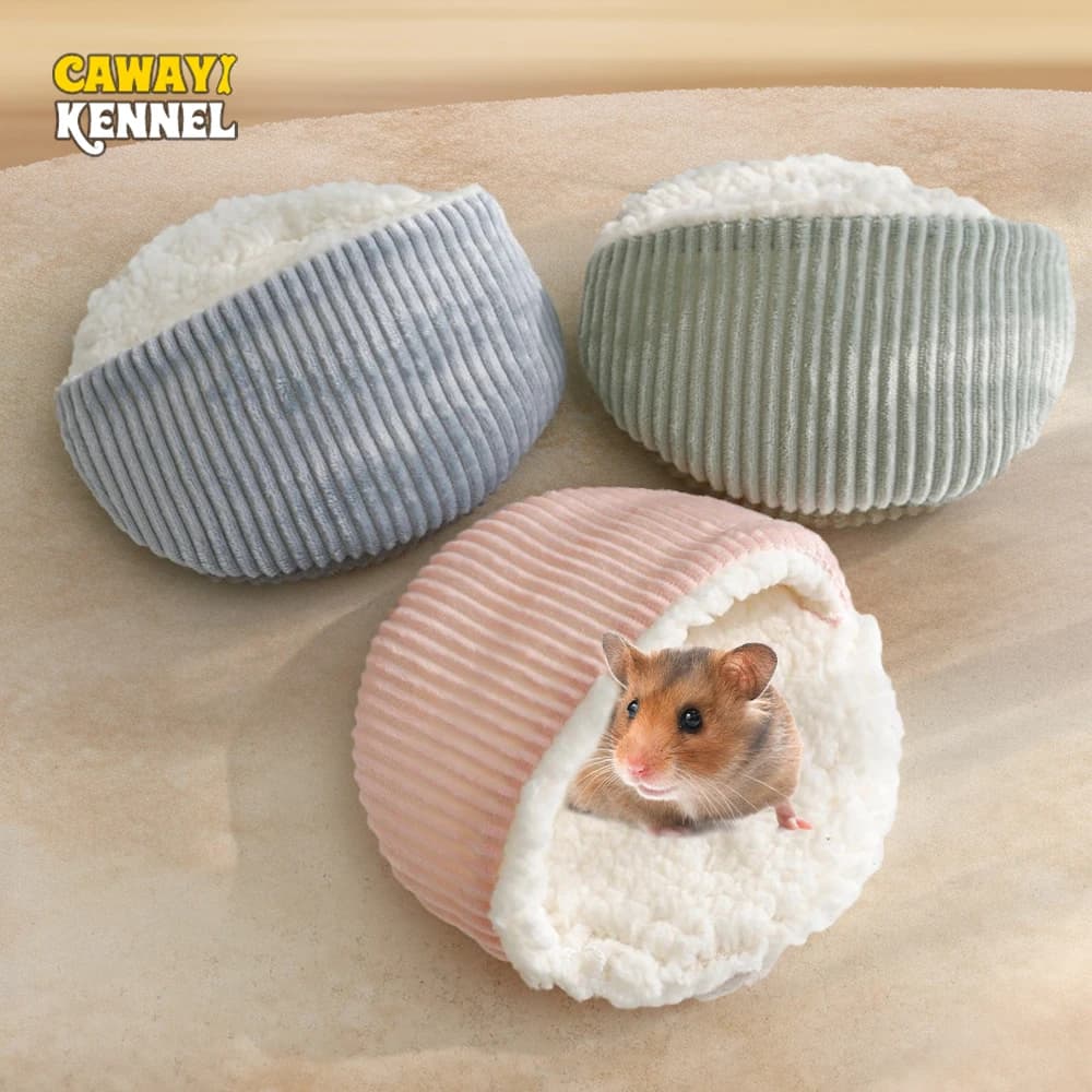 Autumn Winter Warm Solid Fleece Bed Mat Soft Lint Sleep Bed Nest Round Shape for Small Animal Hedgehog Hamster Rabbit Nests Mat - 2