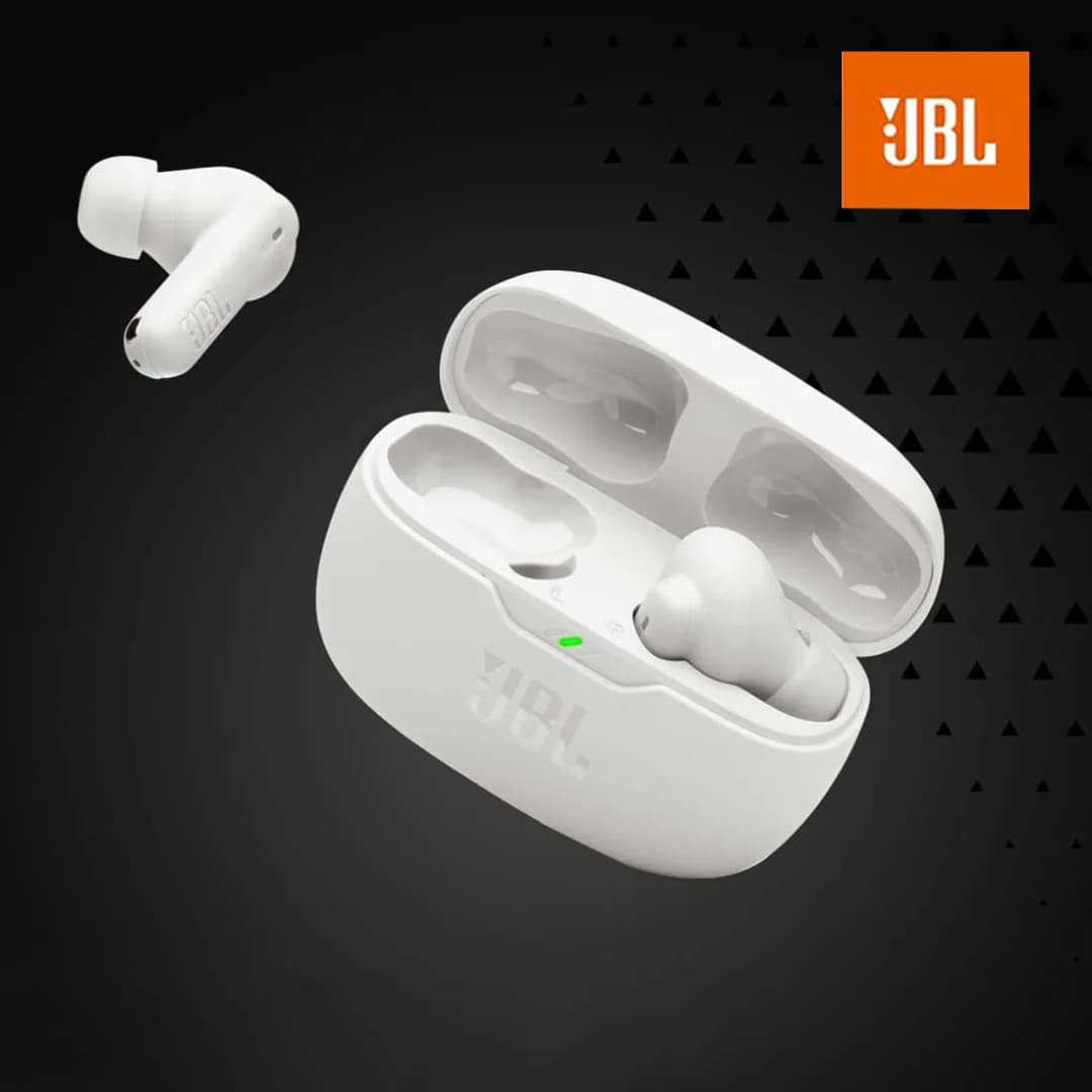 سماعة رأس بلوتوث لاسلكية شبه داخل الأذن JBL WAVE BEAM 2 مرخصة رسمياً مع تقليل الضوضاء التكيفي ومقاومة العرق للرياضة والمكالمات