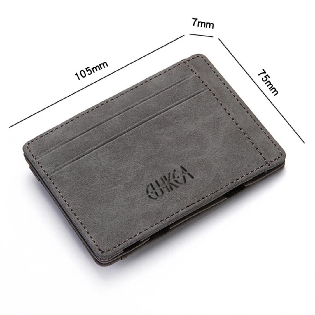 Ultra Thin Men Male PU Leather Mini Small Magic Wallets Zipper Coin Purse Pouch Plastic Credit Bank Card Case Holder Men Purses - 6