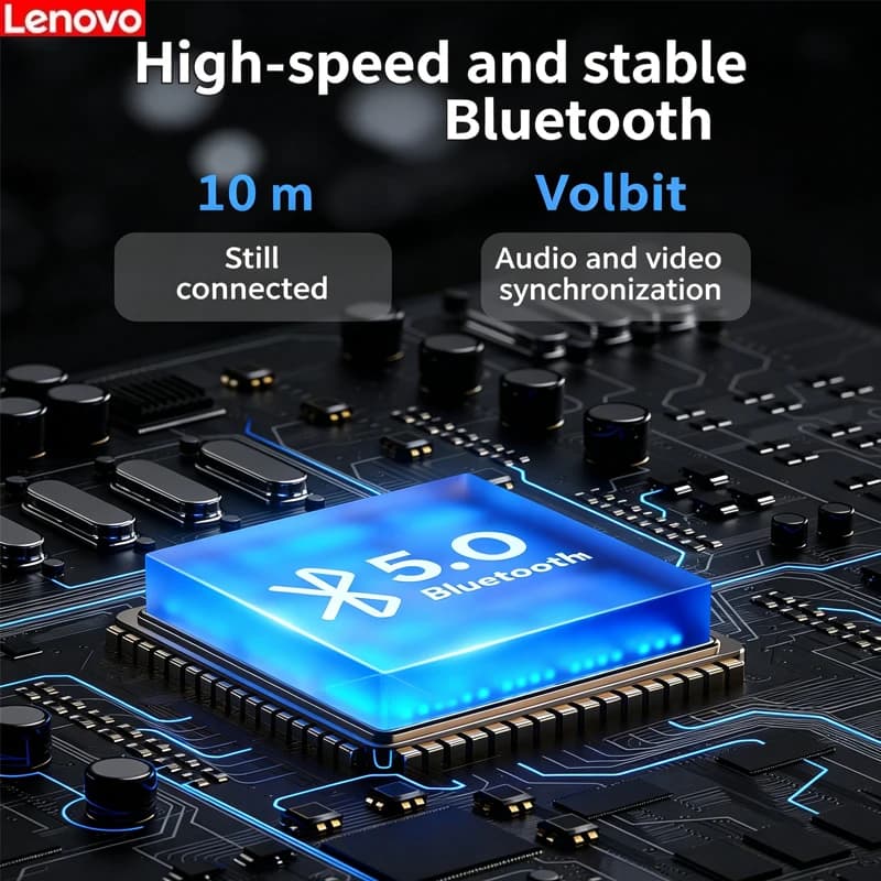 NEW Lenovo HE05X Neck Bluetooth 5.0 Headset Low Delay 8D Stereo Bass Sports Game Bluetooth Headset Waterproof  Long Life Fashion - 2