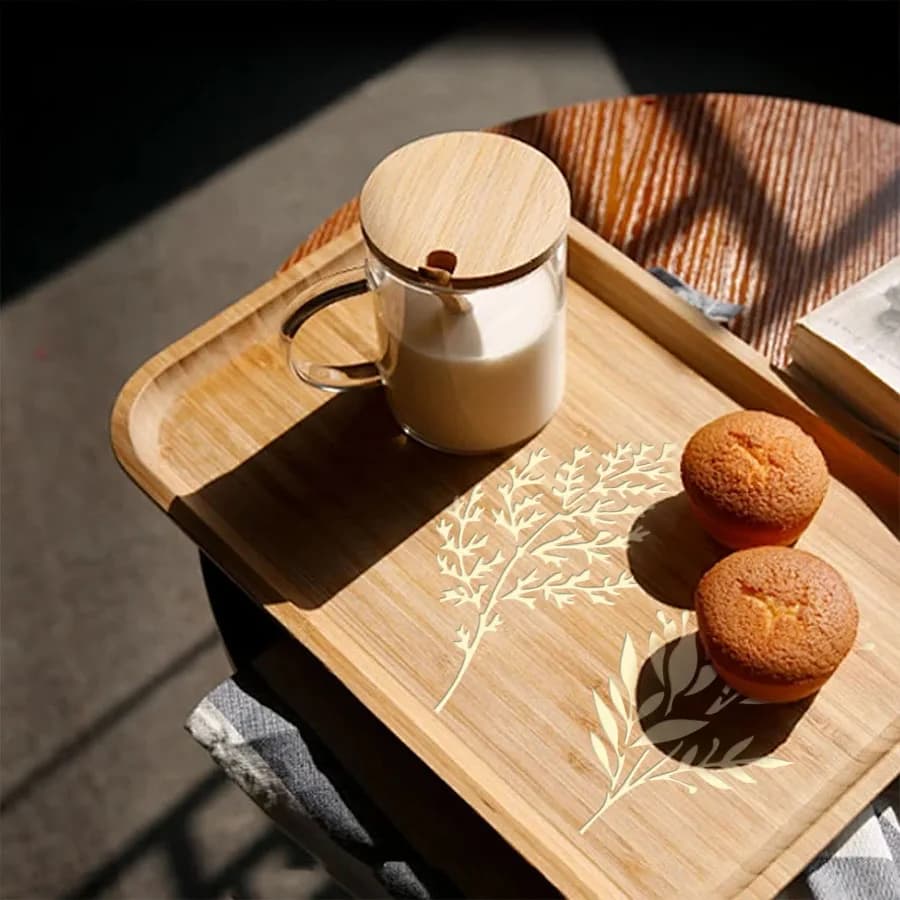 18 قطعة من استنسل طلاء الزهور DIY، قوالب بلاستيكية قابلة لإعادة الاستخدام للخشب والنسيج والورق - طلاء الرش ومستلزمات الحرف اليدوية على الجدران - 6