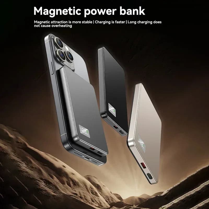 VIVO 500000mAh Magnetic Power Bank PD22.5W Wireless Fast Charging Portable External Battery for Magsafe For iPhone Samsung - 2