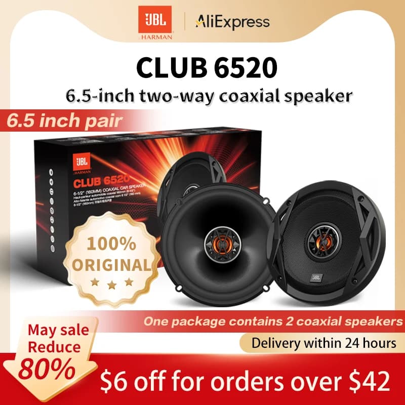 JBL Car Audio Speaker 6.5 "coaxial speaker 150W Real power no false power Door 2 way full frequency speaker Stereo subwoofer