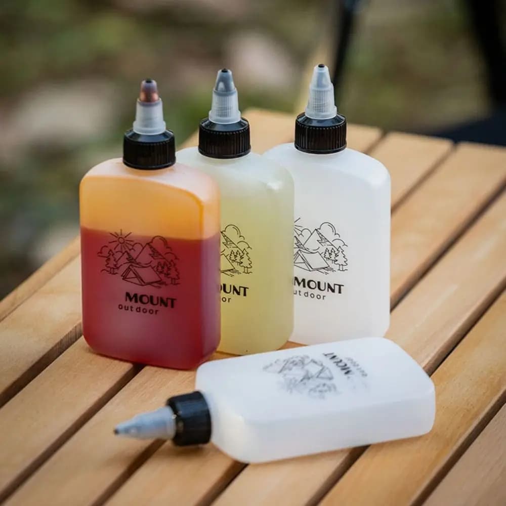 2 قطعة عالية الجودة 120 مللي زجاجة زيت خارجية محمولة مانعة للتسرب التعبئة والتغليف وعاء زيت صغير التخييم مختومة زجاجة توابل