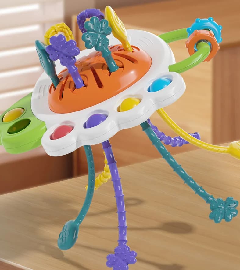 لعبة بومة مونتيسوري بخيط سحب لتنمية الحواس للأطفال، تعليم مبكر وتدريب على الإمساك بالأصابع للأطفال من عمر 10 أشهر فما فوق