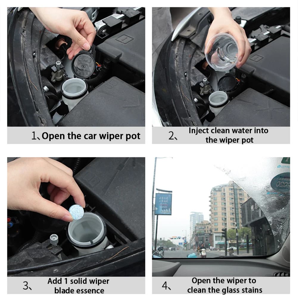 200-10 قطعة منظف الصلبة زجاج السيارة الأمامي الأنظف قرص فوار السيارات ممسحة الزجاج الصلبة تنظيف أقراص مركزة المنظفات - 5