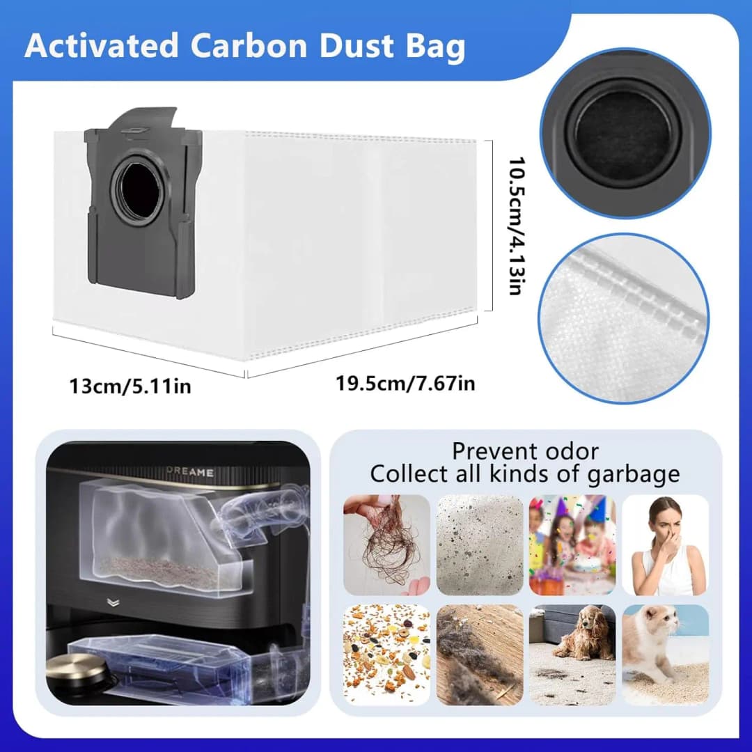 Dreame X40 Ultra / X40 Pro  Robot Vacuum Cleaner Accessories Main Side Brush Mop Cloth Hepa Filter Dust Bag Spare Parts - 3