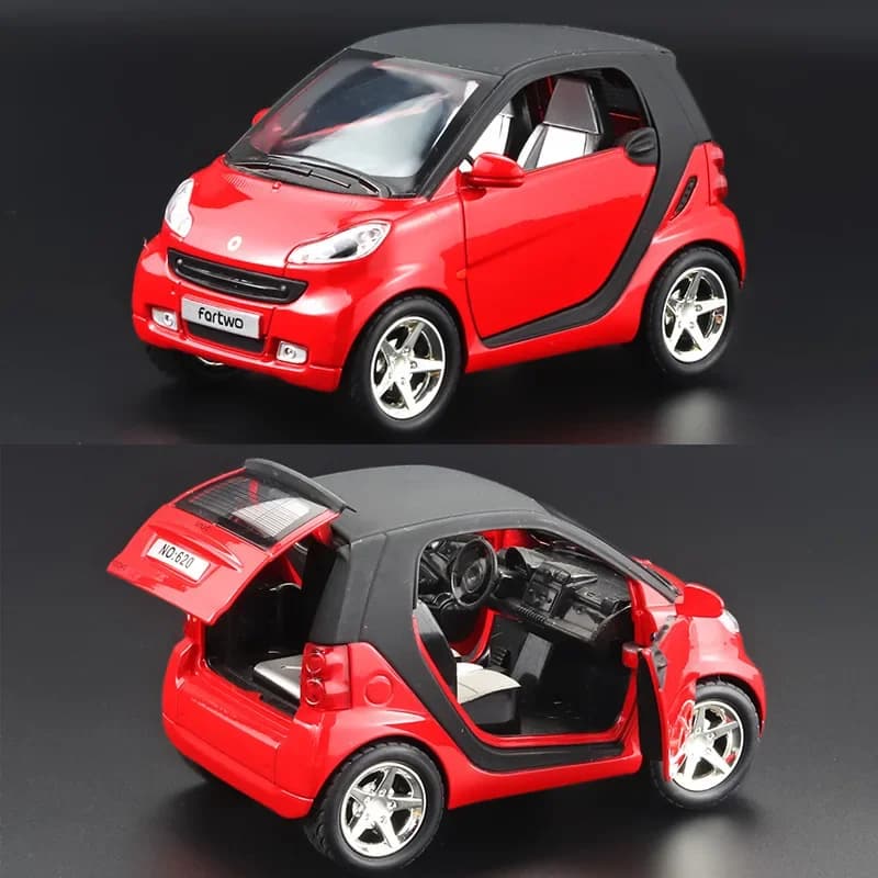 1:32 SMART Miniatures Alloy Diecast Model Car Model Sound Light Toys For Kids Cute and Compact Christmas Gifts E11 - 3