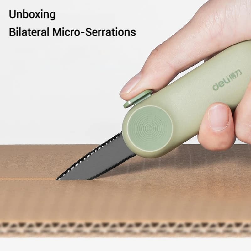 DELI Box Cutter with Anti-Slip Safety Grip - Portable Package Opener, Student-Safe Utility Knife for Unboxing, Wallpaper Trimmin - 2