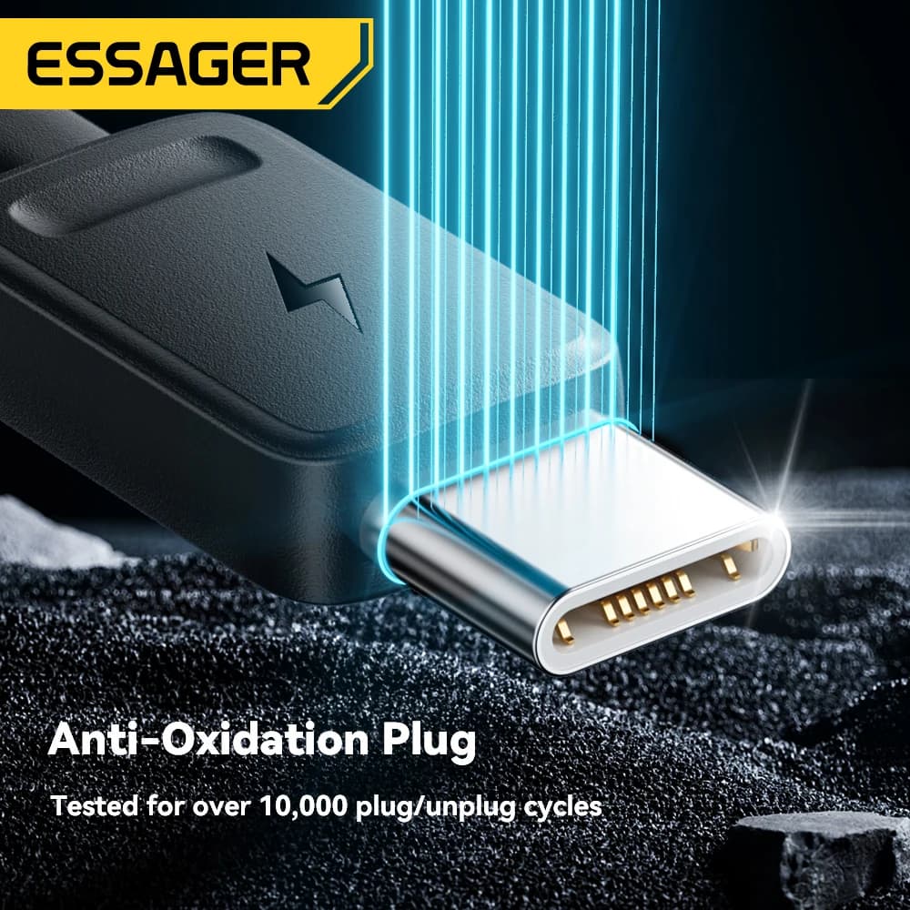 Essager Portable 4-in-1 Fast Charging Cable For Travel Type C Female To Multi USB Cable With 2 Type C, Micro, Lighting Adapters - 6