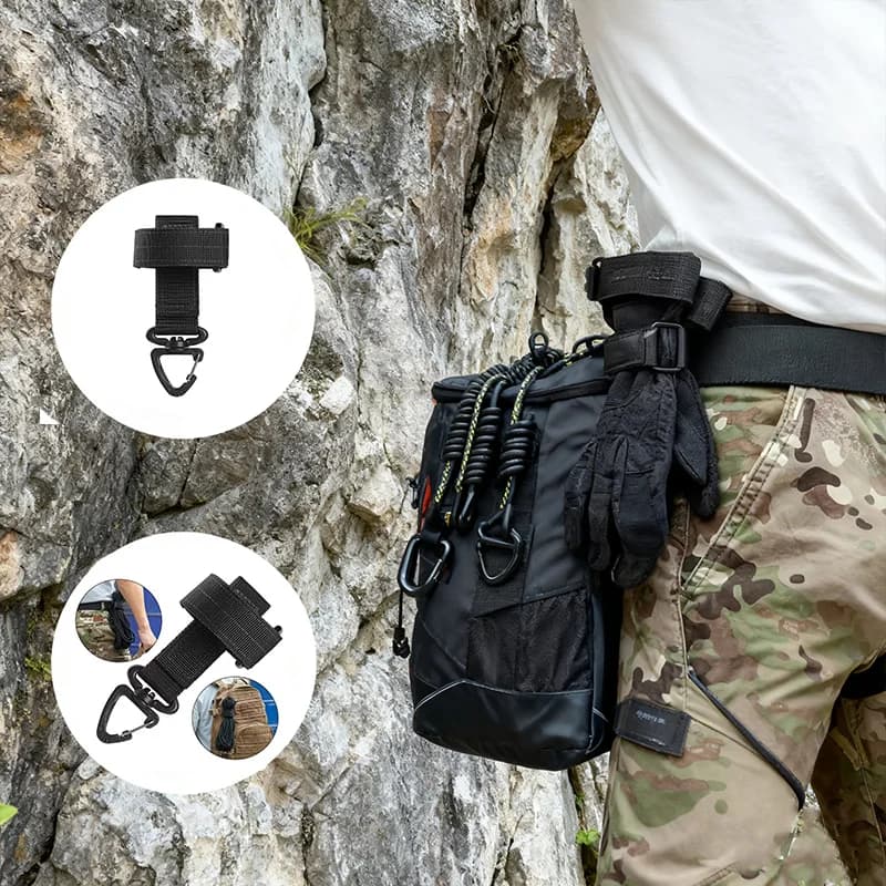 خطاف تكتيكي متعدد الأغراض قفازات نايلون خطاف أمان للعمل، قفازات تسلق ومعدات تخييم حبل تسلق وتعليق - 2