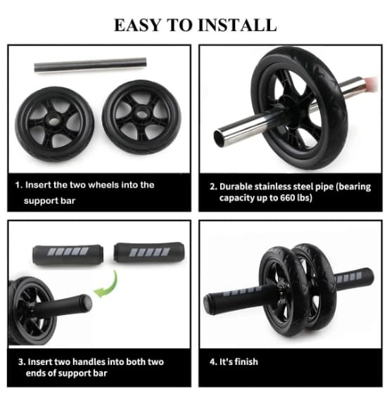 AB Roller Wheel Roller Keep Fit Wheels Home Crunch Artifact No Noise Abdominal Training Equipment for Gym Strength Workouts - 5