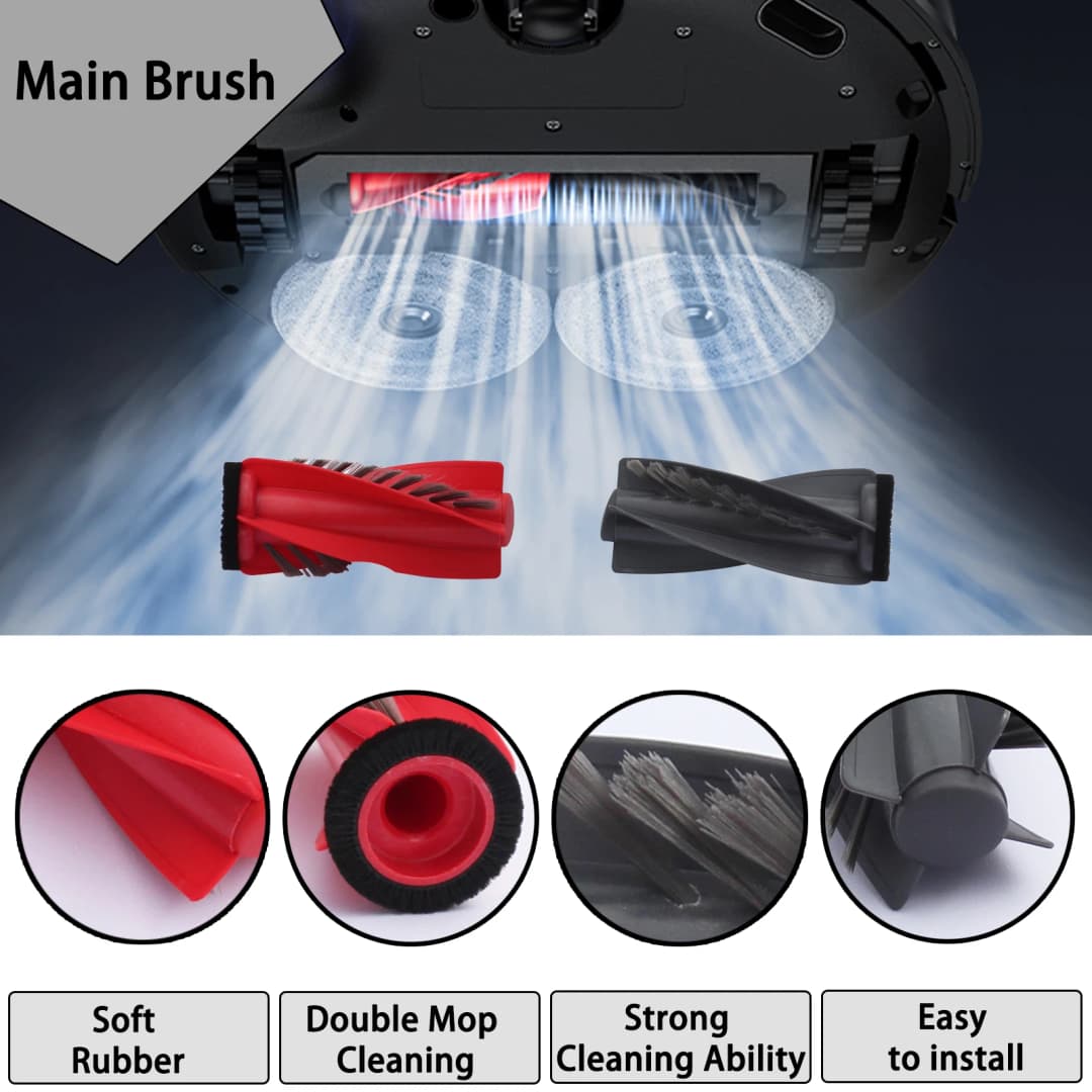 Original Roborock Accessories Main Brush*2 For Qrevo Curv/QRevo S5V/QRevo Curv S5X/QRevo Edge S5A/P20 Pro/Saros 10R/Saros 10 - 5