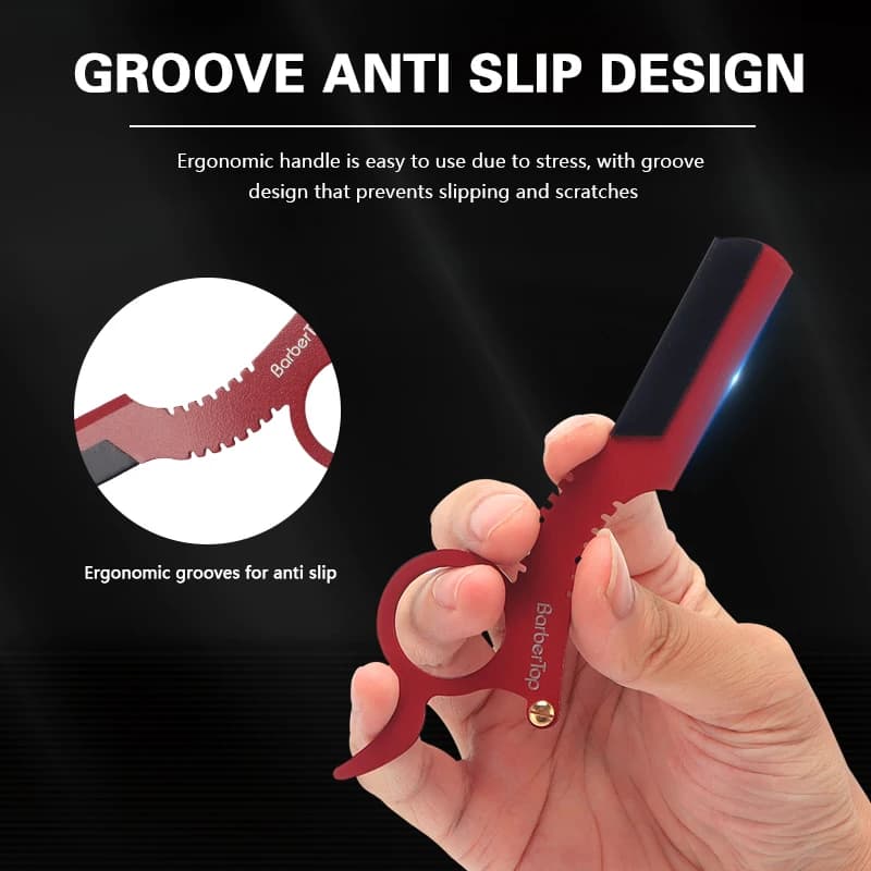 Manual Barber Razor Haircut Shaving Tool - Beard Eyebrow Trimming Blades Straight Edge for Hairdresser Professional Depilation - 5