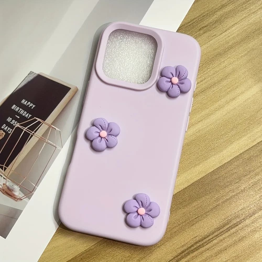 غطاء هاتف مزين بزهور الدوبامين الملونة لطيف لهاتف iPhone 17 Pro Max و17Air و16 و15 و14 و13 و12 و11 Pro Max و15 و14 Plus غطاء مات مقاوم للصدمات - 2