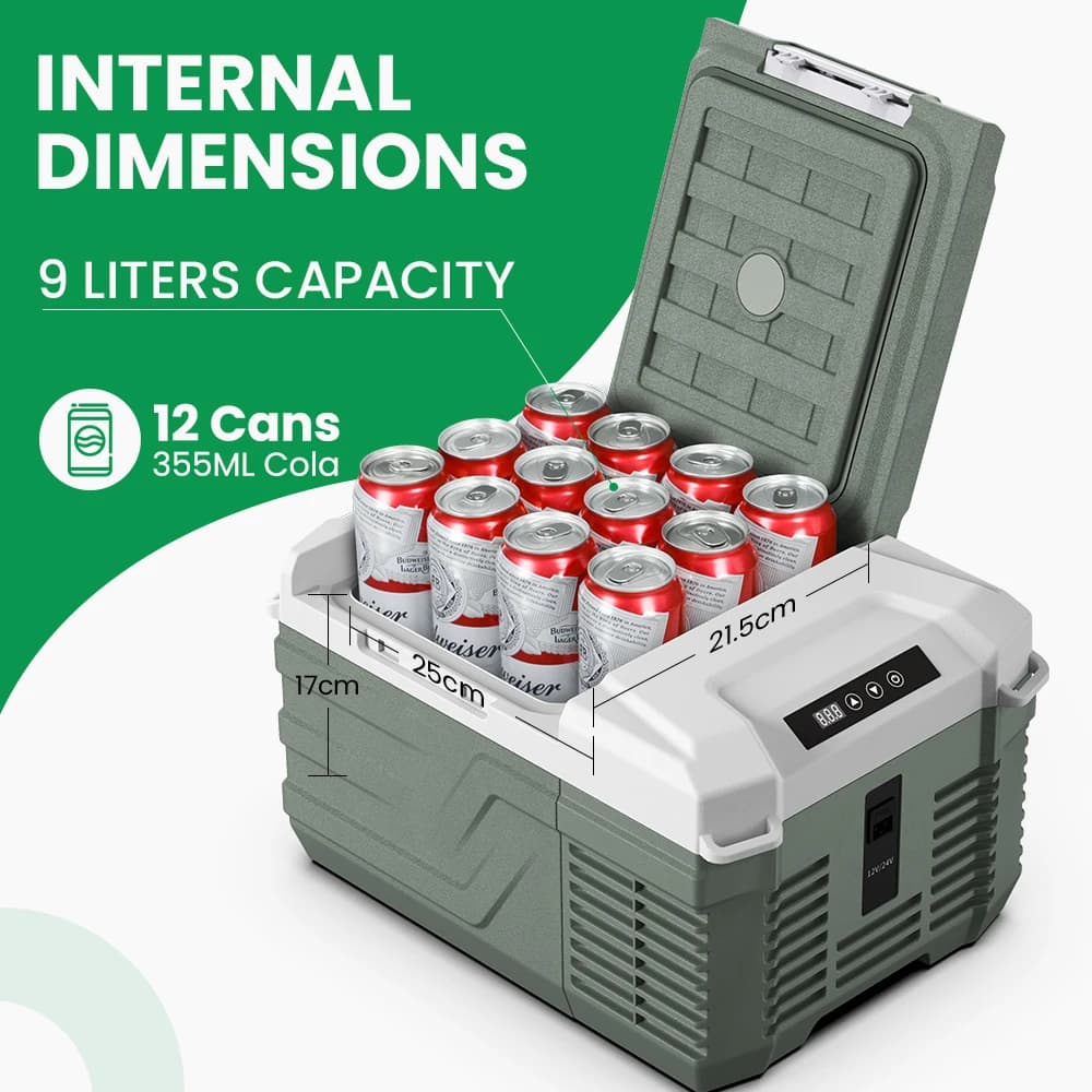ثلاجة محمولة Alpicool NL9 سعة 9 لتر 12V/24V ثلاجة سيارة صغيرة 100V~240V مبرد كهربائي صغير قابل للتوصيل بالمقبس للتخييم - 4