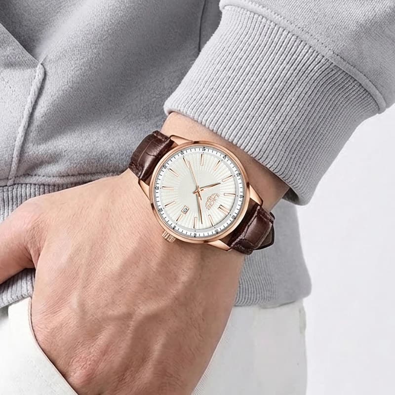LIGE New Men Watch Fashion Brown Leather Quartz Watches For Men Outdoor Sports Waterproof Luminous Chronograph Relogio Masculino - 5