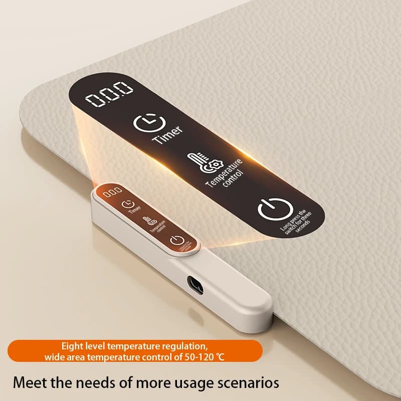 TINSOL Food Warmer Pad Foldable Silicone Heating Pad Portable Meal Cart Insulation Pad 8-Level Temperature Adjustment - 5